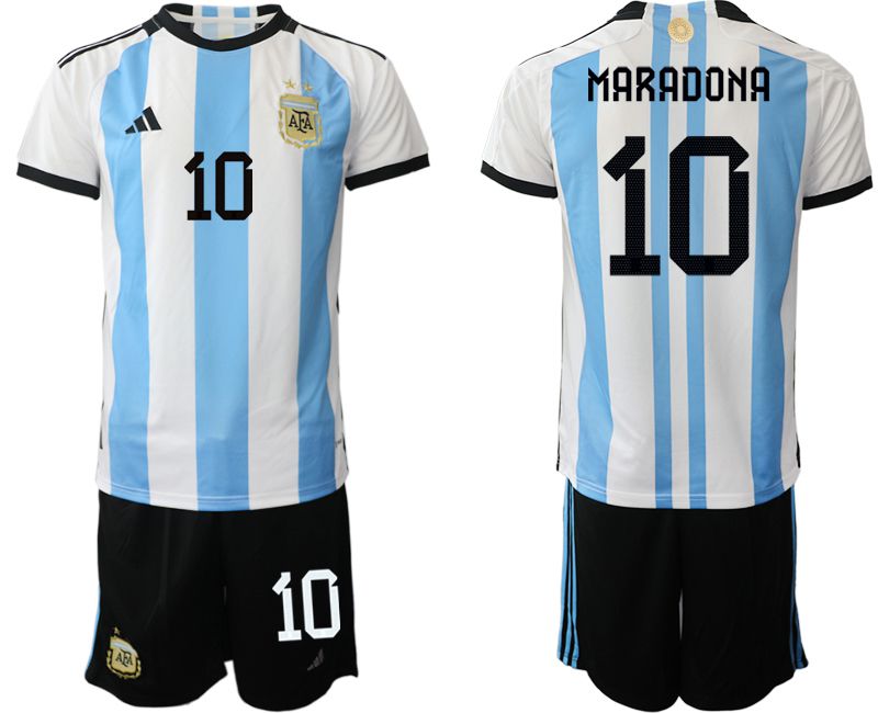 Men 2022 World Cup National Team Argentina home white #10 Soccer Jerseys1->argentina jersey->Soccer Country Jersey